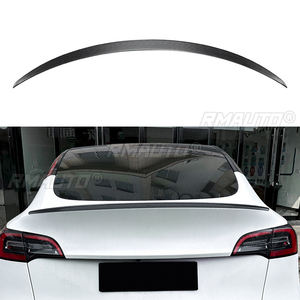 Aileron arrière pour Tesla Model Y 2019-2021 Noir brillant/Aspect carbone, Spoiler de coffre, Lame de coffre, Lame de séparation - Product Image 1
