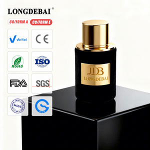 Custom Round Flocking Luxury <b>Perfume</b> <b>Bottle</b> 30ml 50ml 100ml Black Crimp Glass <b>Empty</b> <b>Perfume</b> Spray <b>Bottle</b> With Magnetic Lid - Product Image 1