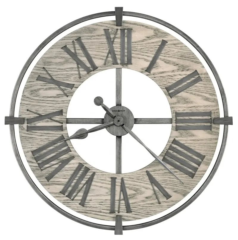 مخصص الشمال نمط المعادن مؤطرة الأرقام الرومانية خشبية ديكور فني ساعة حائط