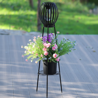 Lampes solaires TSINYE pour l'extérieur avec supports pour plantes, lampadaire sur trépied alimenté par énergie solaire IP65 pour jardin, patio, véranda sans pot de fleurs