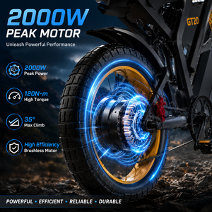 Bicicleta Eléctrica EU60V 2000W con Doble Batería, 120 Nm de Torque, Frenos de Disco, Cuadro de Aluminio, 7 Velocidades, Llantas Gruesas de 20 Pulgadas, Horquilla con Suspensión - Product Image 2