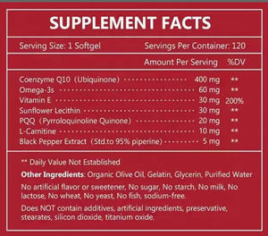 Capsules de coenzyme Q10 antioxydant de haute qualité OEM/ODM, complément alimentaire pour la santé cardiaque des adultes, anti-fatigue - Product Image 2