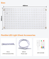 Panneau LED RGBW à contrôle numérique SPI DC5V, feuilles de matrice LED, OEM ODM, ultra-mince, coloré, feuille de rétroéclairage LED flexible UL