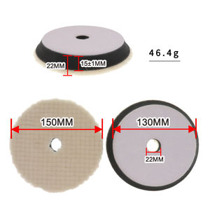 6 Zoll Medium Cut Grid Haken und Schlaufe Schwamm Wolle Polier <span class=keywords><strong>pad</strong></span> Auto Schleifen Wolle Pads für das automatische Polieren, um Kratzer zu entfernen - Product Image 2