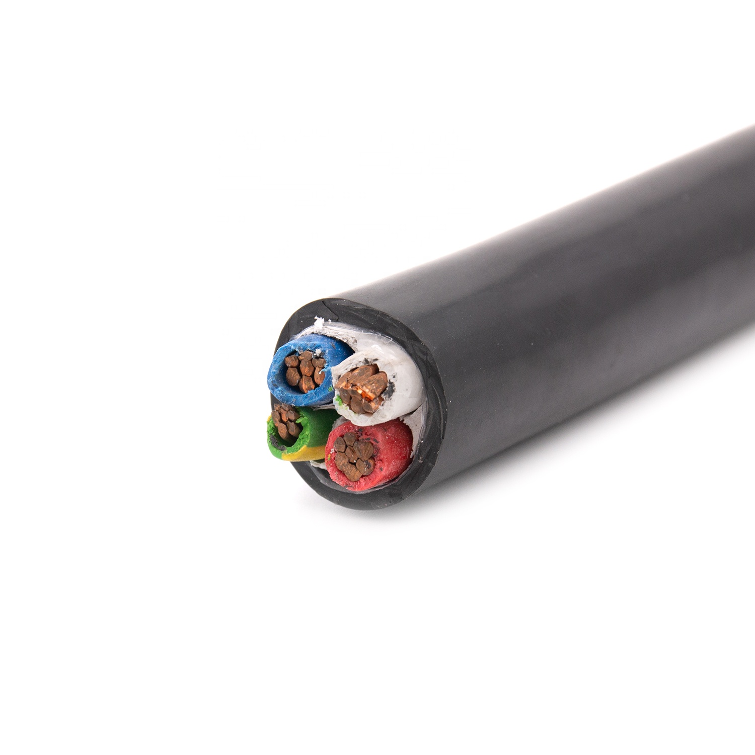 8 AWG 3 Conductor XHHW-2 Cable With 10 AWG Ground - 600V TC Rated, Sold By The Foot (Black, Stranded Copper)