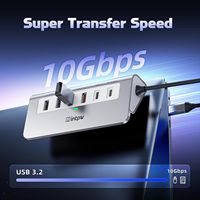 Hub USB-C 9 ports 4K avec PD 100W en aluminium, 2 USB 3.2, 2 USB 2.0, lecteur de cartes SD/TF pour ordinateurs portables/iPad/iPhone/MacBook 17 - En stock