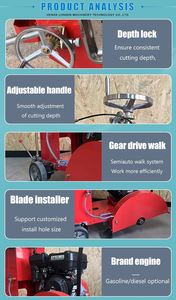Gear Drive Type Semi Auto <b>Walk</b> Road Cutter Asphalt Road Cutting <b>Machine</b> - Product Image 3