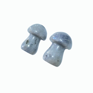 Wholesale Natural Grey Labradorite Mushroom Carving Polished Flash Stone Mushroom Ornament for Crystal Collection & Gifts - Product Image 2