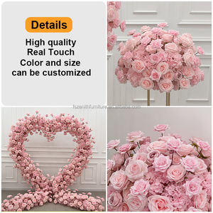 7ft 8ft Blush artificiale rosa fiore arco sullo sfondo a forma di <span class=keywords><strong>cuore</strong></span> rose di seta sfondo di fiori per la proposta di matrimonio - Product Image 2