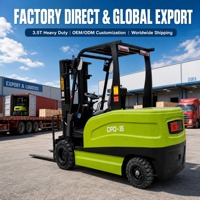 Chariot élévateur électrique à batterie au plomb de 3,5 tonnes avec déplaceur latéral pour la manutention de marchandises en entrepôt, fabriqué en Chine