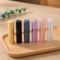 Atomiseur de parfum portable en aluminium 5ml 8ml 10ml - Flacon pulvérisateur mini anti-fuite pour huiles essentielles et parfums