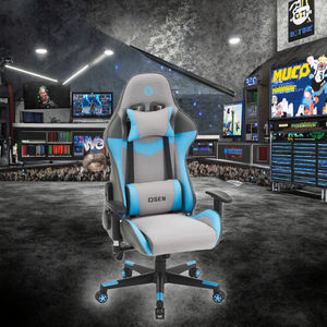 Chaise longue une pièce pour bureau de jeu moderne Executive Racing Chaise longue confortable en tissu synthétique Chaise de salle d'ordinateurs en acier inoxydable - Product Image 3