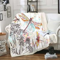 Nouvelle conception de couverture personnalisée à imprimé floral pour l'hiver, couverture double couche en flanelle et en sherpa
