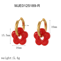 Anting-anting Hoop bunga lucu, Perhiasan Stainless Steel Titanium anti air tidak pudar