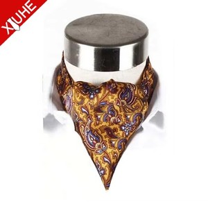 Cravatta Ascot <span class=keywords><strong>da</strong></span> <span class=keywords><strong>Uomo</strong></span> di Design alla Moda con Motivo Paisley Giallo - Product Image 6