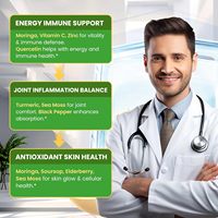 Extrait de feuilles de Moringa aromatisé à la pomme, formule antioxydante, 60 ml, OEM Chine, gouttes liquides pour stimuler l'immunité