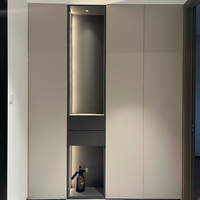 Armoire avec tiroirs moderne en MDF blanc, style Art déco, marbre brun foncé, pour appartement, style transitionnel