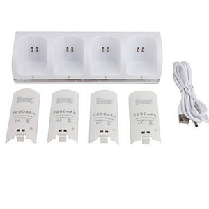 <span class=keywords><strong>Chargeur</strong></span> de batterie rechargeable pour manettes de jeu Nintendo <span class=keywords><strong>Wii</strong></span> <span class=keywords><strong>U</strong></span>, station de charge pour quatre télécommandes - Product Image 5