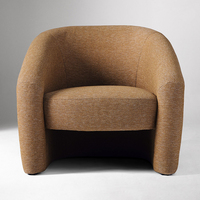Fauteuil d'appoint moderne en tissu à dossier incurvé, fauteuil rembourré pour salon et hôtel
