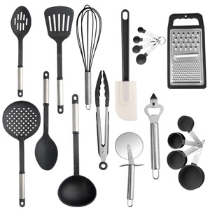 Nylon Kitchen Tool <b>Set</b> 19 Piece Cooking Spatulas Shovels Grater <b>Measuring</b> Spoons <b>Cups</b> BPA Free Hand Wash Only - Product Image 4