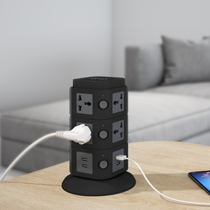 Tháp bảng điện nhiều lớp Phích cắm của Anh Chống sấm sét Tháp thẳng đứng Dây dẫn mở rộng với công tắc và sạc không dây - Product Image 5