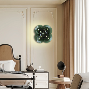 Thủ Công Màu Xanh Lá Cây Thủy Tinh Cánh Hoa Tường Ánh Sáng Hiện Đại Dẫn Chiếu Sáng Với Bóng Kết Thúc Cho Phòng Khách Nghệ Thuật Trang Trí Tường - Product Image 3