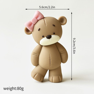 Nuovo stile in gomma morbida torta di orso carino decorazione fai da te Baby Shower Cake Topper - Product Image 4