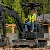 Mini-excavatrice CH08 de 0,8 tonne, compacte, pour travaux en espace restreint et projets de jardinage
