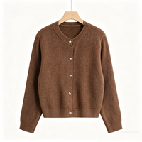 Pull en tricot personnalisable pour femme, col rond, manches longues, rayé, laine/cachemire, style preppy élégant, pour le printemps et l'été