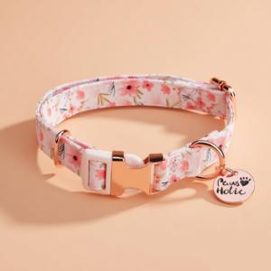 Collar de Perro de Algodón con Estampado Elegante y Moderno, Talla M, Lujo, Diseño Personalizado, Cierre de Hebilla Suave y Duradero - Product Image 1
