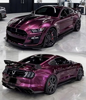 Film de Vinyle Adhésif Premium Brillant Violet Fraise pour Voiture, Moto, Autocollant DIY avec Technologie Air Release, Film de Changement de Couleur pour Véhicule