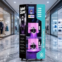 Distributeur automatique commercial de nettoyage de casques et gilets anti-buée en acier inoxydable avec paiement NFC et séchage désinfectant certifié CE