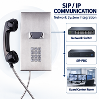 Téléphone réseau SIP IP pour détenus en établissement pénitentiaire, avec combiné blindé en acier brossé à 12 touches, certifié CE FCC