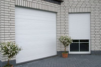 Porte à enroulement industrielle anti-effraction moderne en alliage d'aluminium, double couche, en métal creux, avec télécommande