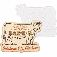 Plaque en métal gaufrée vintage Bar-B-Q Longhorn Cow Oklahoma City pour décoration murale de restaurant, personnalisable, fabrication OEM directe d'usine