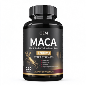 Cápsulas de Maca Peruana OEM, Mezcla Marrón Claro, Mejora la Energía y la Resistencia, Suplemento Herbal Vegetariano Sin Gluten para Hombres Adultos - Product Image 1