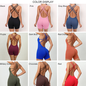 Combinaison de sport de fitness sexy pour femmes combinaison combinaison d'entraînement courte pour yoga et gym combishort <span class=keywords><strong>femme</strong></span> - Product Image 6