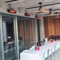 Élément chauffant infrarouge pour terrasse extérieure, montage au plafond, 1500W, tube chauffant en quartz à fibres de carbone infrarouges LDHR009-KB