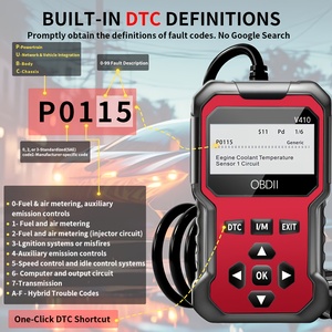 Escáner profesional OBD2 V410, lector de código avanzado, Analizador de motor de datos en vivo de <span class=keywords><strong>1</strong></span> año, códigos de diagnóstico de luz de motor de verificación - Product Image 6