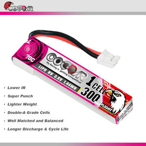 CODDAR LiPo电池1S 300毫安时<span class=keywords><strong>3</strong></span>.8V 70C PH2.0，带电缆FPV无人机高压LiHV锂聚合物 - Product Image 4