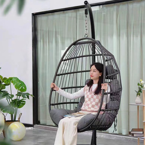 VOYAGE Dos personas Colgando Huevo <span class=keywords><strong>Silla</strong></span> Asientos dobles Columpio de metal con <span class=keywords><strong>base</strong></span> redonda - Product Image 2