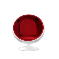 VR Furniture Chaise boule de loisirs en fibre de verre Chaise en tissu velours