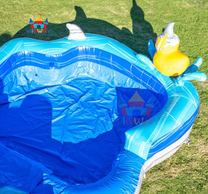Giant Ocean Themed <b>Inflatable</b> <b>Water</b> <b>Slide</b> with Pool - Commercial Grade Dual Lane <b>Slide</b> for Summer Party Rentals & <b>Water</b> Parks - Product Image 5