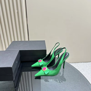 รองเท้าหนังแท้คุณภาพสูงสำหรับผู้หญิง ดีไซน์เซ็กซี่ แฟชั่นฤดูร้อน แบรนด์ดัง สีชมพู รองเท้าส้นสูง - Product Image 6