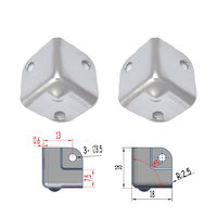 Petit protecteur d'angle carré classique chromé de 17 mm pour boîte à outils FS3026