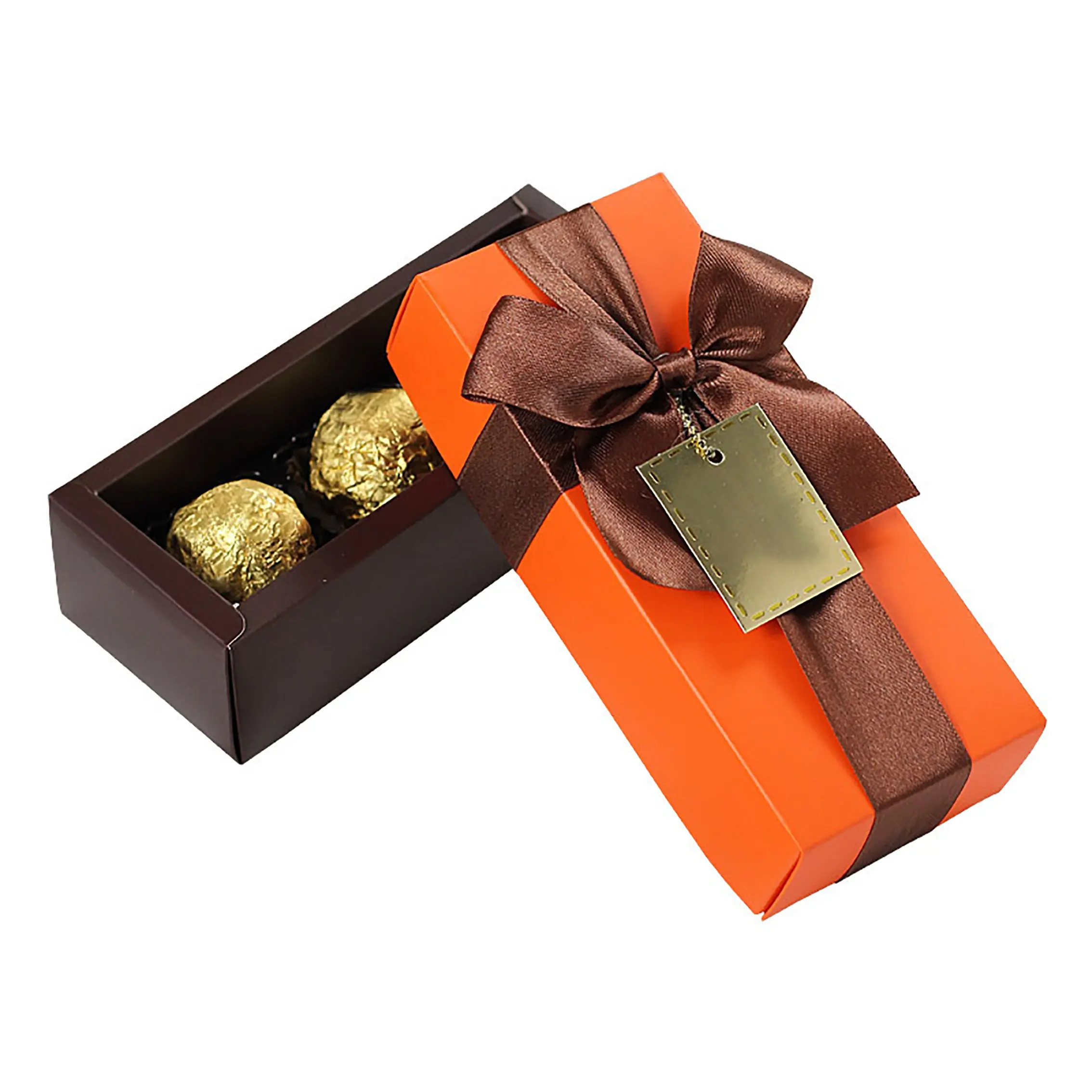 Foldable cheap chocolate boxes chocolate box with cushion pads Sweet Chocolate Boxes With Decoration Ribbon Bow