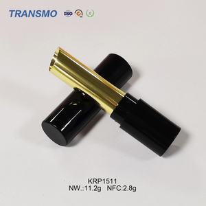 Tube de baume à lèvres vide 2,8 g en plastique doré, noir, transparent – Tube de rouge à lèvres rond DIY - Product Image 5