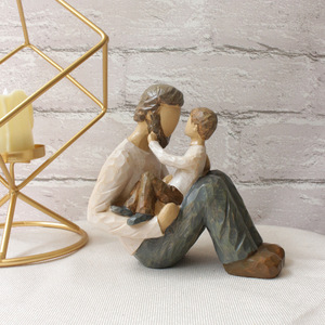 Estatua <span class=keywords><strong>de</strong></span> <span class=keywords><strong>Padre</strong></span> e <span class=keywords><strong>Hijo</strong></span> con Diseño <span class=keywords><strong>de</strong></span> Figura sin Rostro, Artesanía en Resina, Decoración Creativa para el Hogar y Escritorio - Product Image 3