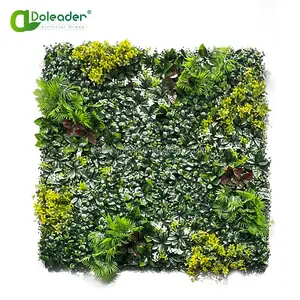 Parede de plantas artificiais verdes para paredes de jardim vertical por atacado Doleader