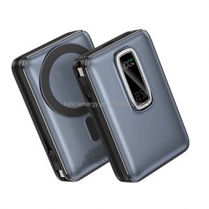 Batería de polímero de litio de alta capacidad Pd de 22,5 W, batería externa ultradelgada de carga rápida con 10000 mAh, carga inalámbrica de 15 W y pantalla LED - Product Image 1